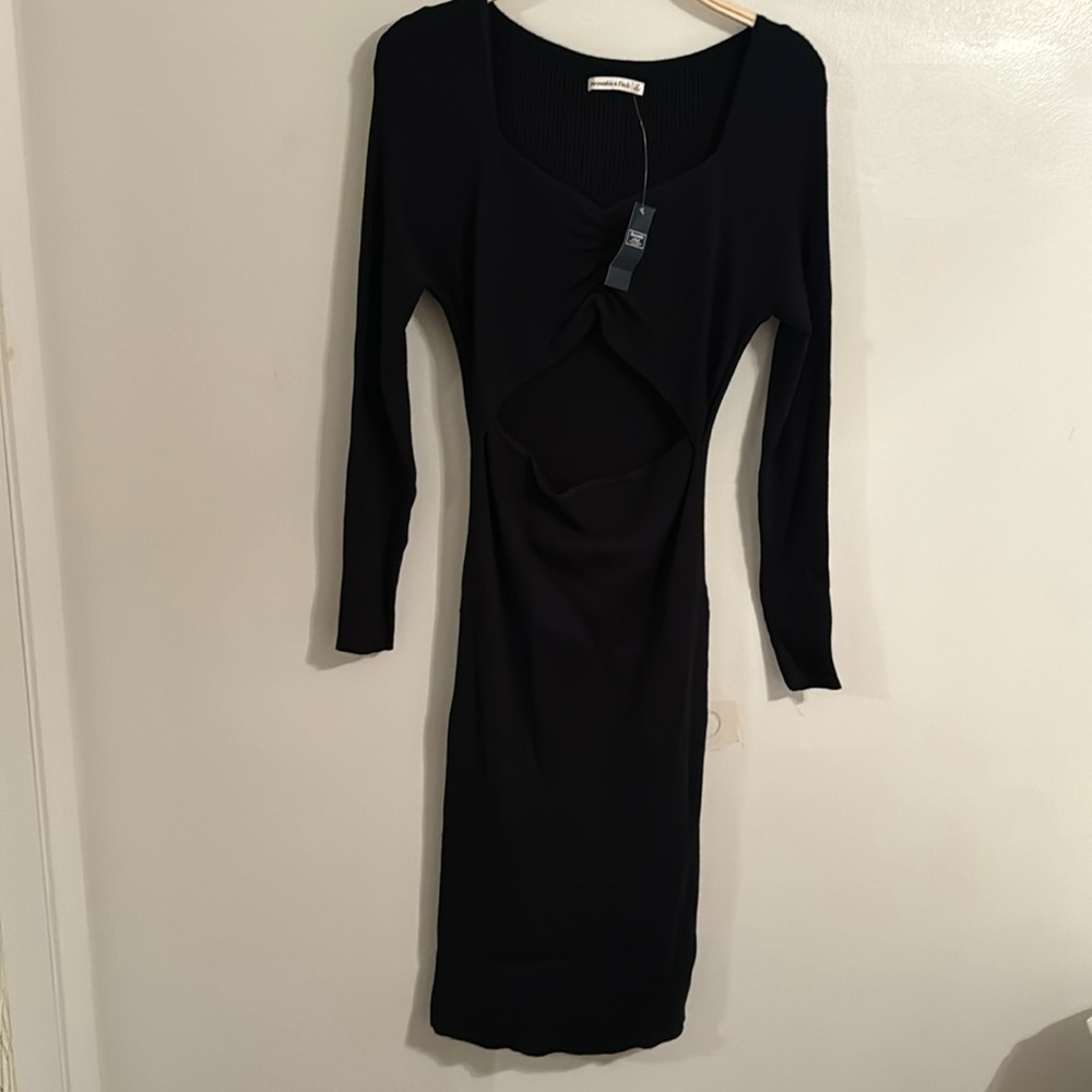 Ribbed Body-con Cutout Dress